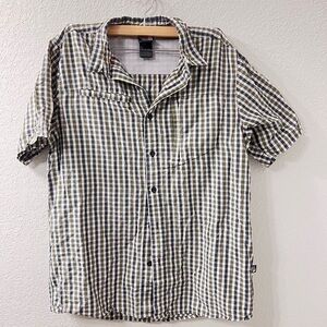 The North Face Mens Button‎ Front Plaid Shirt Short Sleeves Size M